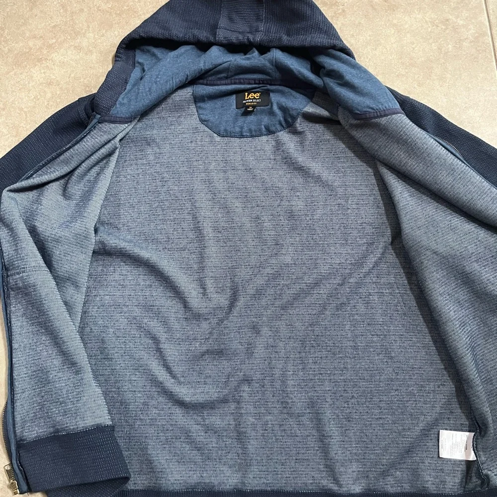 LEE Premium Select Men's Pockets Hoodie Full Zip Long Sleeve Sweatshirt